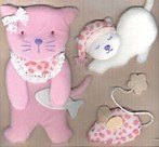 Наклейки, DECORETTO, Наклейки для дома,"Игрушки-наклейки "Котята и мышка" BF 8015