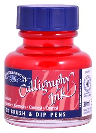 Тушь для каллиграфии 30мл малиновая (синяя крышка), Winsor&Newton