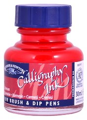 Тушь для каллиграфии малиновая, 30 мл, Winsor&Newton