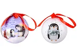 Набор елочных шаров НГ Пингвины (2 шт) (пластик) (7,5 см) (ПВХ Бокс)