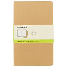 Набор книг для записей Moleskin Cahier Journal Large, 3 штуки, бежевая, мягкая обложка, 40 листов, А5