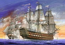 Сборная модель ЗВЕЗДА, Корабль, Флагманский корабль адмирала Нельсона, Виктори, 1:180