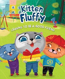 Kitten Fluffy learns to be a good friend (Котёнок Пух учится дружить, мелов. 200х240)