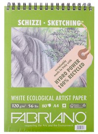 Блокнот для зарисовок 21*29,7см 80л "Disegno Ecologico per Artisti" спираль, 120г/м2, Fabriano 