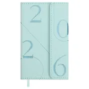 Еженедельник дат. 2026г. 64л 95х155 мм "Бьянчини" мятный, кожзам, тв.переплет, тисн. фольгой, офсет, справ.мат-лы, магнит.клапан, ляссе, инд.уп