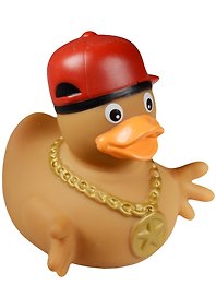 Игрушка для ванной, уточка резиновая FUNNY DUCKS "Уточка рэпер"  (1879)