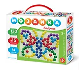 Мозаика "Бабочка" 20 элементов. Диаметр фишек 15 мм