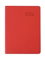 Ежедневник дат. 2026г. А6 176л "Paragraph" красный, 7Б, тв.переплет, иск.кожа, термотиснение, покрытие Soft Touch, скругл.углы, тонир.блок, ляссе, инд.уп