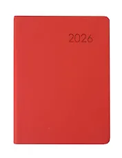 Ежедневник дат. 2026г. А6 176л "Paragraph" красный, 7Б, тв.переплет, иск.кожа, термотиснение, покрытие Soft Touch, скругл.углы, тонир.блок, ляссе, инд.уп