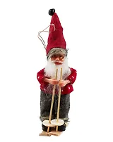 Фигурка Дед Мороз на лыжах (текстиль) (18х6х10)