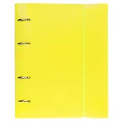 Тетрадь 120 листов, клетка, "Line neon" желтая, на кольцах, на резинке