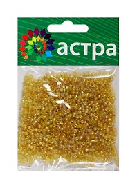 Набор д/творчества АСТРА Бисер 11/0 20гр 162 св.золотой/прозр.радужный