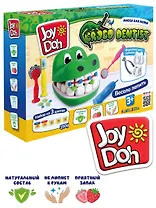 Масса для лепки Joy Doh, набор CROCO DENTIST - ЗУБАСТИК, голова крокодила, 3D формы, 8 аксессуаров, 5 баночек с тестом, (5 х 50г.)