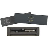 Ручка подарочная шариковая синяя, Jotter Bond Street Black CT, Parker - 1