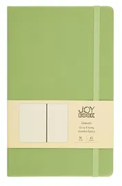 Книга для записей А5 96л тчк. "Joy Book. Чай матча" иск.кожа, тонир.блок, скругл.углы, ляссе, резинка, карман на задн.форзаце