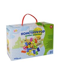 Деревянный конструктор Лесные животные (89800) (50 деталей) (2+) (чемодан)