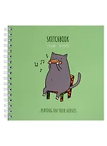 Скетчбук 150*150 60л "Harmonicat" белый офсет, 120г/м2, тв.обложка, выб. лак, софт. тач, спираль