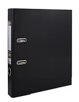 Папка архивная 50мм А4 черная,PVC,прозр.карман,металл.уголки