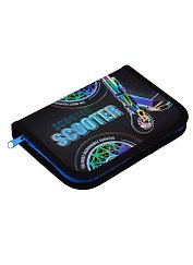 Пенал 1отд. Scooter 19*13, доп.створка, soft touch, лам.картон