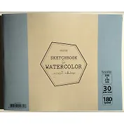 Скетчбук для акварели, 30*24см 30л, 180гр/м,склейка,тиснение фольгой 07897