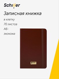 Записная книжка «Universal» А6-, 70 листов в клетку, коричневая, сшивка, Schiller