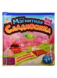 Магнитная игра Сладкоежка (862350) (игр. магнит. поле+4 магнит. дет.+48 задан.) (7+)