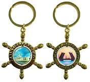 Сувенир, Акм, Брелок-штурвал, Аврора-Мосты, цветной, золотой,