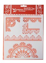 Трафарет пластиковый многоразовый Кружевные бордюры 16 (К-16) (20х25см)