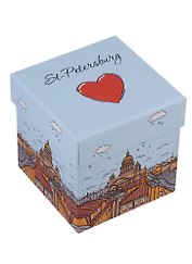 Коробка подарочная СПб "St. Petersburg" 9,5*9,5*10см, картон