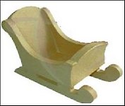 Фигурка из папье-маше объемная Санки (NО001) (19,5х10,2х15см) (НГ)