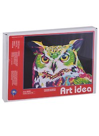 Картина по номерам Art idea "Радужная сова" А4 (21*29,7см.) (MINIA40164)