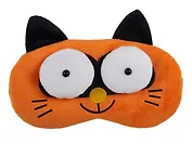 Маска для сна Кот с объемными глазами (плюш) (пакет) рыжая