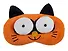 Маска для сна Кот с объемными глазами (плюш) (пакет) рыжая - 0