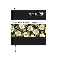 Скетчбук 21*21см 50л Sketchmarker&Pushkinskiy "THE MIRROR" 220г/м2, твердая обложка, черная,Pushkinskiy, Sketchmarker
