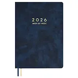 Еженедельник дат. 2026г. А5 80л "Тиволи делавэ" синий, кожзам, мягк.переплет, блинт.тиснение, офсет, тисн.фольгой, 2 ляссе, инд.уп