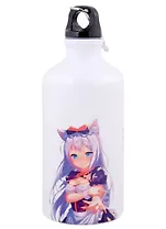 Бутылка с карабином Аниме Девушка с ушками (Сёдзё) (цветная) (металл) (500мл)