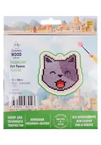 Набор для объемного творчества "Гранни Wood" Алмазная мозаика Подвеска Кот Лакки (Wp0112) (89х89) (упаковка)