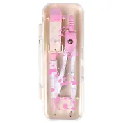 Циркуль школьный "ПАНДЫ" сменн.грифели, пласт.футляр