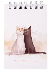 Блокнот А7 60л кл. "Коты. Павлик и Валера" спираль, УФ лак