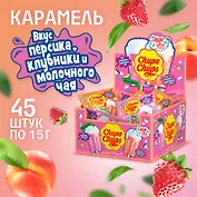 Карамель Чупа Чупс FIZZY DRINKS Молочный Чай 15г