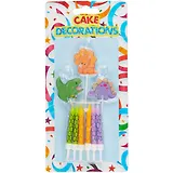 Набор свечей для торта Динозавры (12шт) (6см)