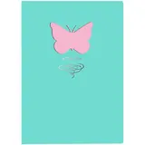 Книга для записей А5., 80л. Paper Art Butterfly. Мятный иск.кожа интеграл. КЗБФЛ5802931