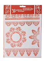 Трафарет пластиковый многоразовый Кружевные бордюры 14 (К-14) (20х25см)