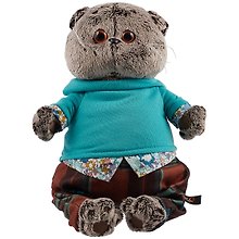 Мягкая игрушка Басик в штанах в клетку (22 см)