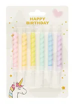 Набор свечей для торта (6шт) (7см) (блистер)