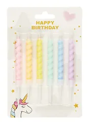 Набор свечей для торта (6шт) (7см) (блистер)