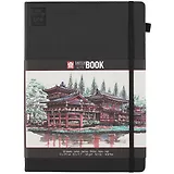 Скетчбук А4 80л 140г/м2 черн.тв.обл., резинка