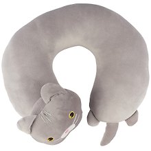 Подушка на шею «Кот серый», (30х30 см)