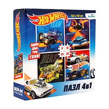 Набор пазлов «4в1 Hot Wheels» 9+16+25+36 элементов, Origami