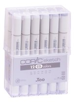 Набор маркеров Copic Sketch серые оттенки CG, 12 цветов